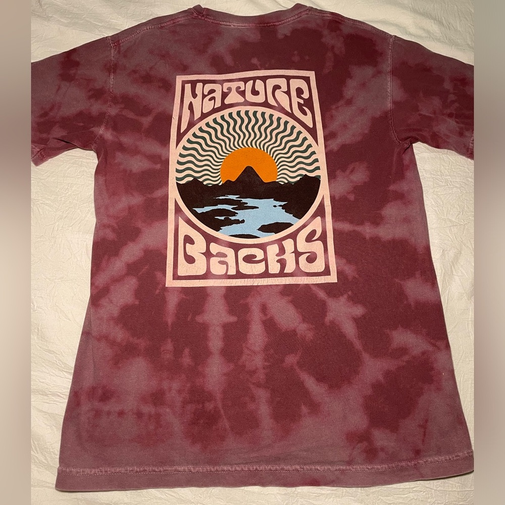 Nature Backs, Bleach Dyed Purple T-Shirt